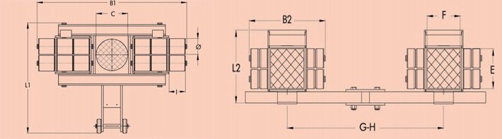 德國JUNG JL12K JFB12K組合式搬運小坦克尺寸圖