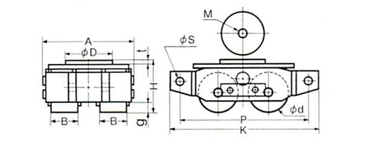 日本TIRROLLER WB-UA越障礙搬運坦克車尺寸圖